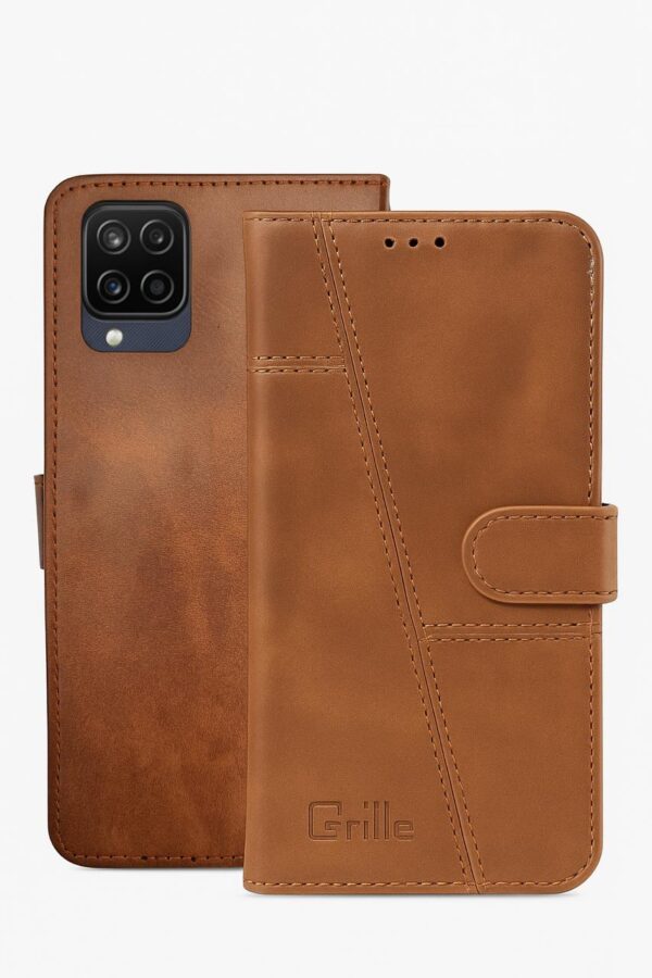 Leather Wallet Flip Case For Samsung Galaxy A12 / M12 / F12