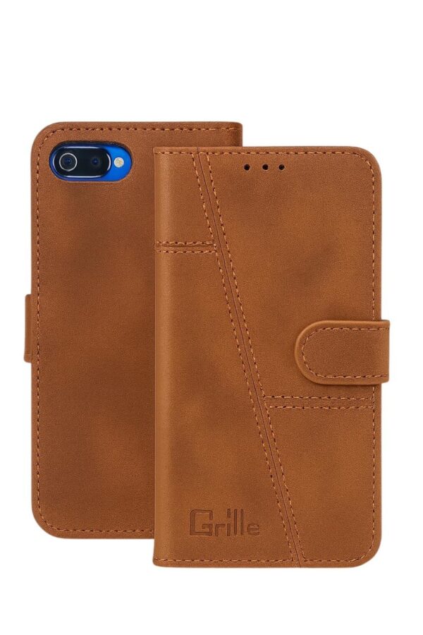 Leather Wallet Flip Case For Realme C2 / Oppo A1K