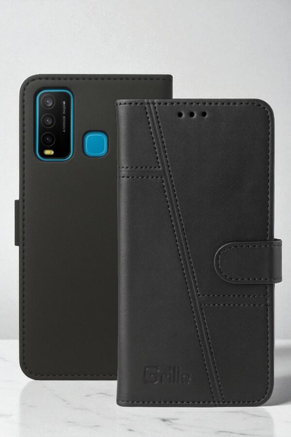 Premium Leather Flip Back Case For Vivo Y30 / Y50